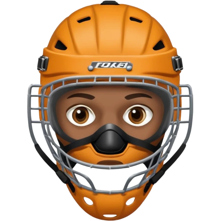  black Hockey player who have  a goalkeeper mask which have small holes emoji