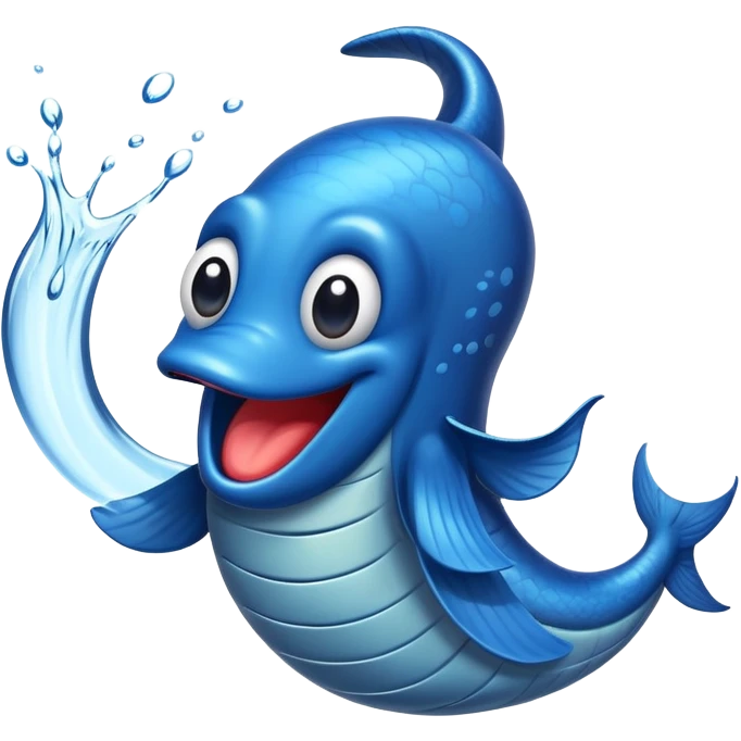 A blue eel with a funny face wiggles through the water, making everyone laugh with its silly expressions emoji