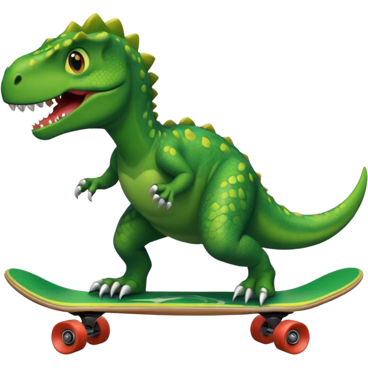 Dinosaur on a skateboard emoji