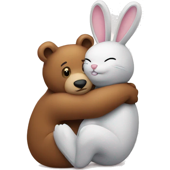 bear hugging a bunny emoji
