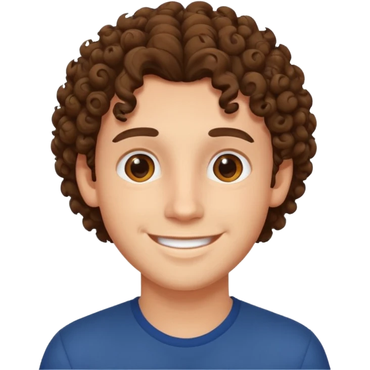 Young man with curly hair  emoji