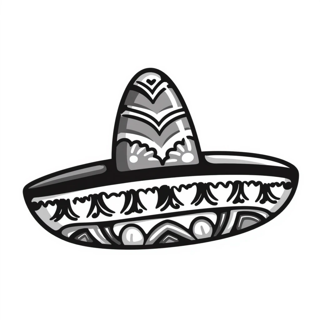 colorful mexican sombrero with decorative patterns emoji