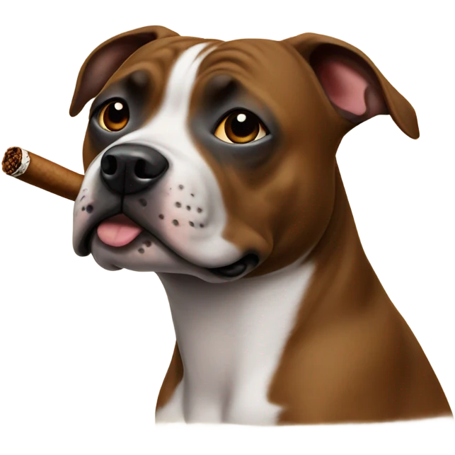 Staffie dog with a cigar emoji
