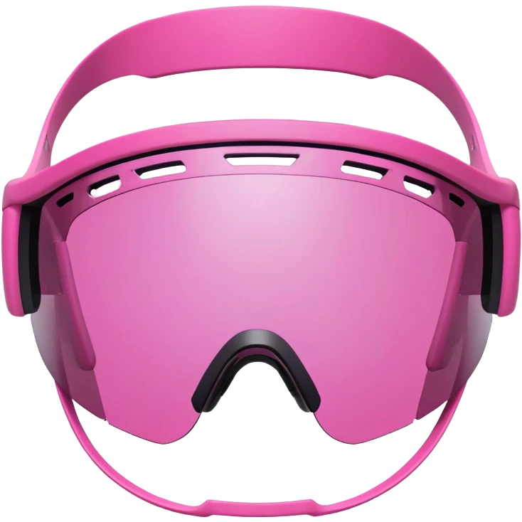 sporty pink shield visor sunglasses with extra chunky frame, athletic design, heavy-duty build, one-piece tinted lens emoji