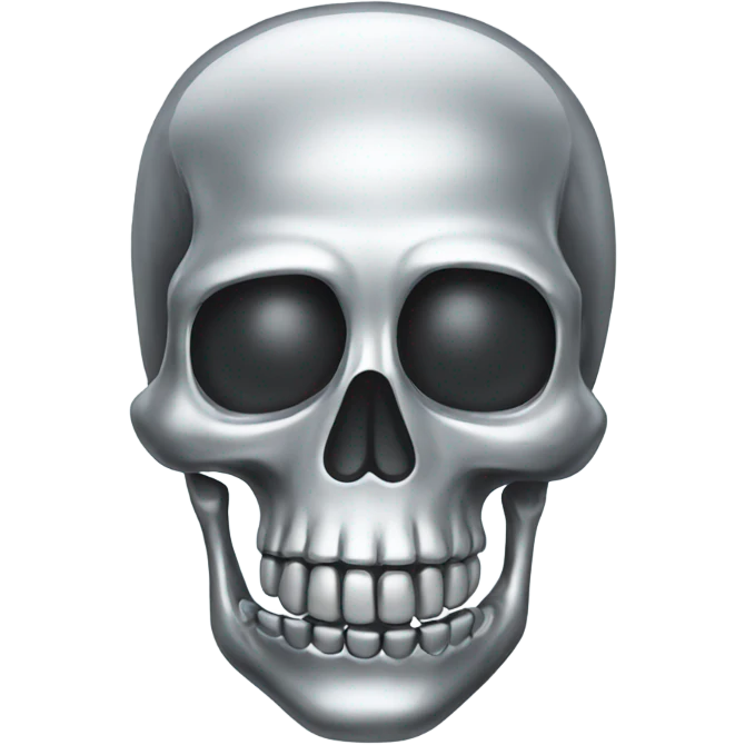 skeleton made out of chrome emoji