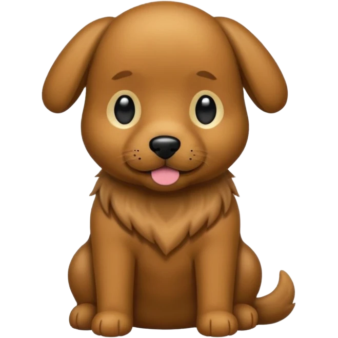 Um cachorro caramelo vestindo um terno emoji