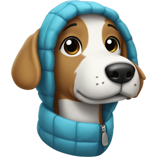 snoopy dog with a puffer coat emoji