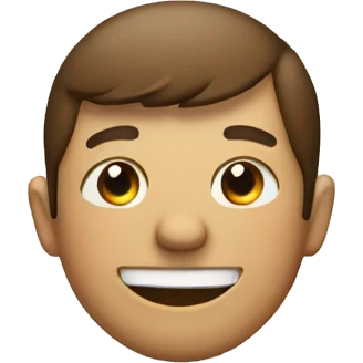 A guy smiling with a triangle mouth emoji