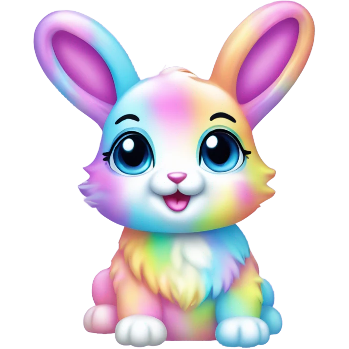 Lisa frank pastel sparkle bunny emoji