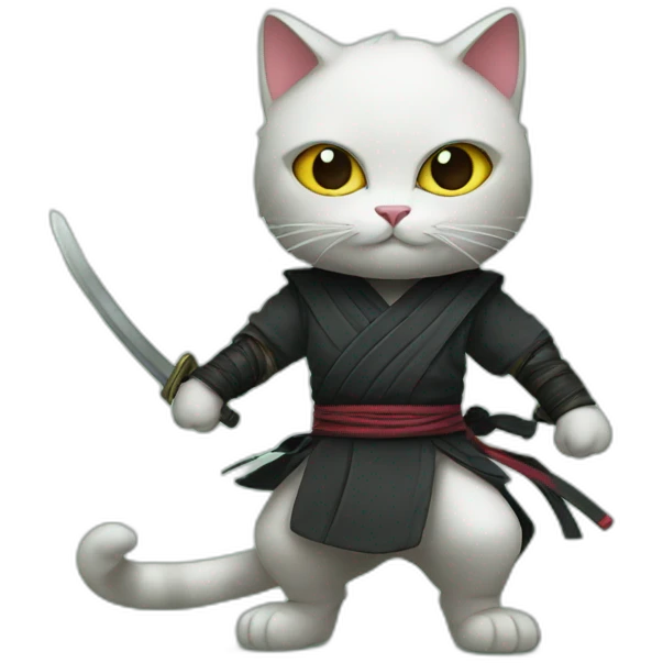 Cat whith a ninja emoji