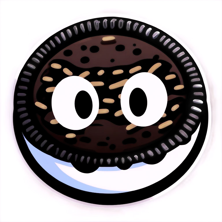 Oreo with smiley face emoji
