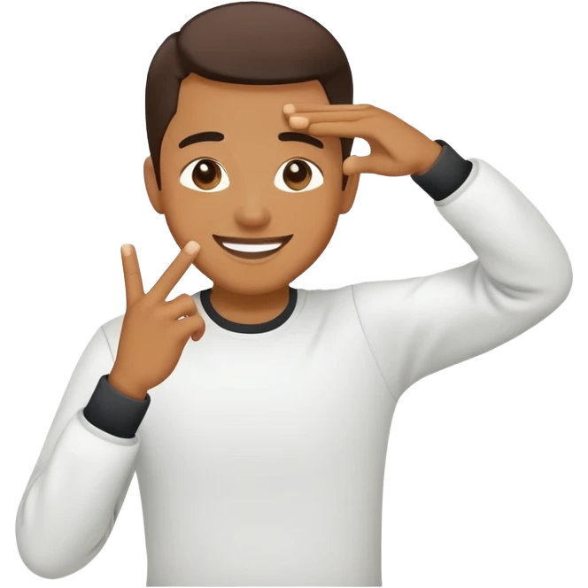 una persona haciendo el dab emoji
