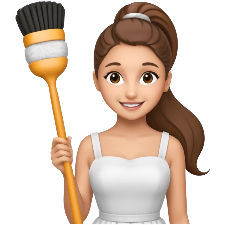 ariana grande holding toilet brush emoji