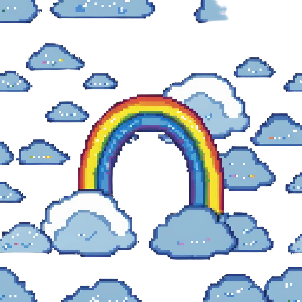 rainbow with clouds emoji