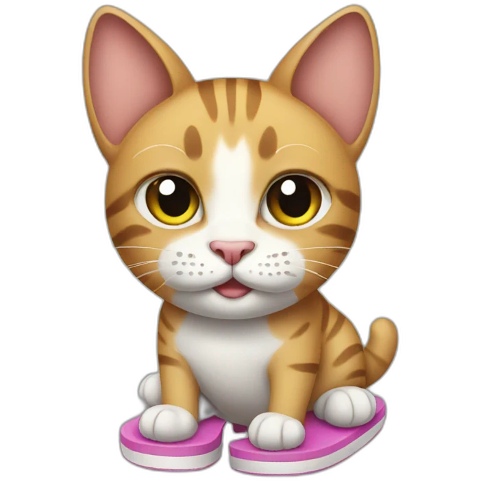 Cat wearing flip flops emoji