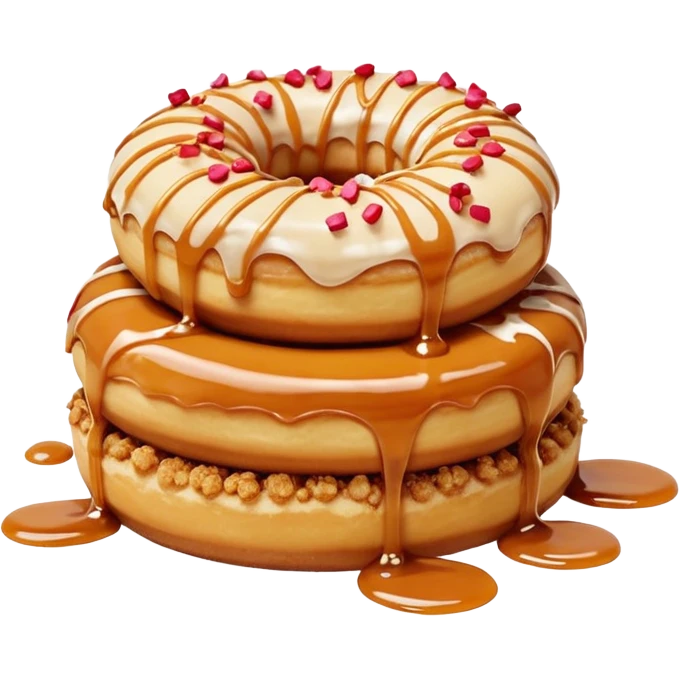 Small doughnuts with a very crumbly biscoff crumble on top and sauce drizzled only  emoji
