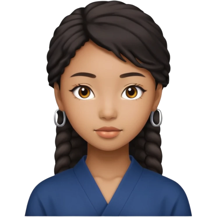 une image d'une fille métisse afro japonaise très belle de 20 ans  emoji