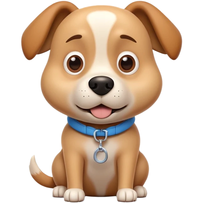 A highly detailed 3D render of a stylized cartoon dog character, resembling the 'Chill Guy' meme. emoji