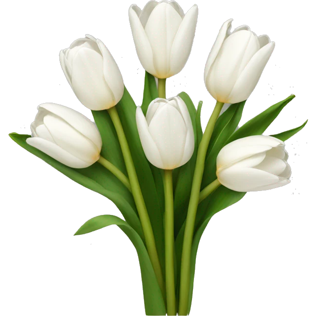 white tulip bouquet  emoji