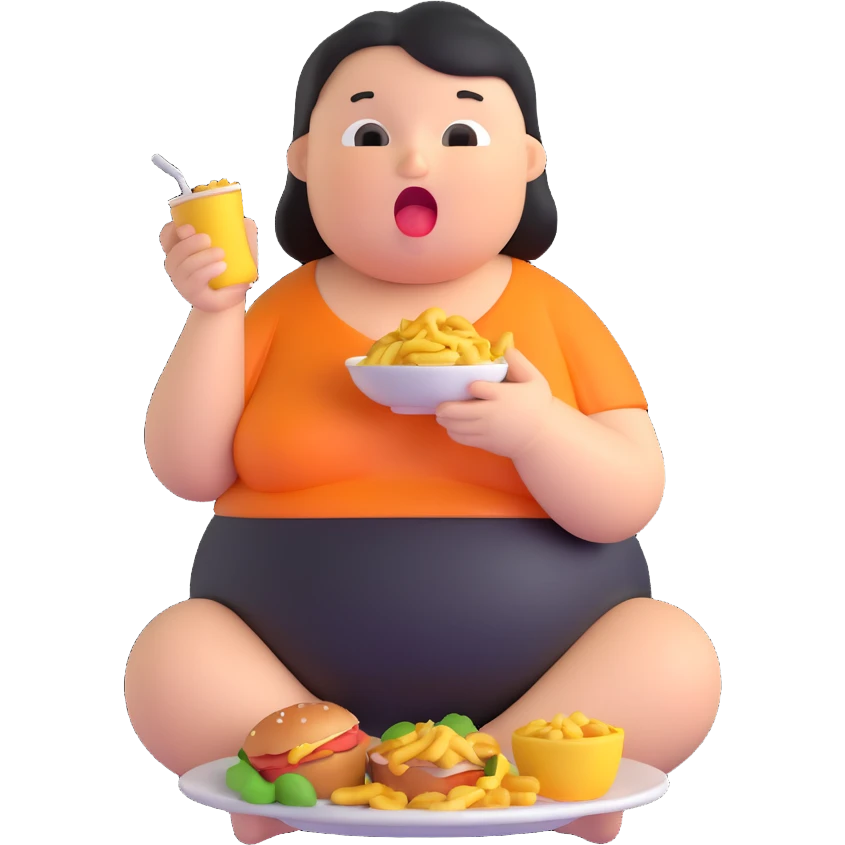 fat guy eating emoji