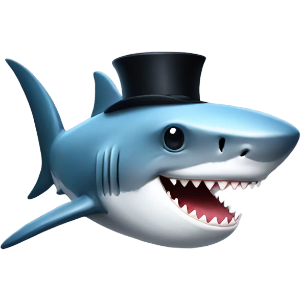 shark with tophat emoji