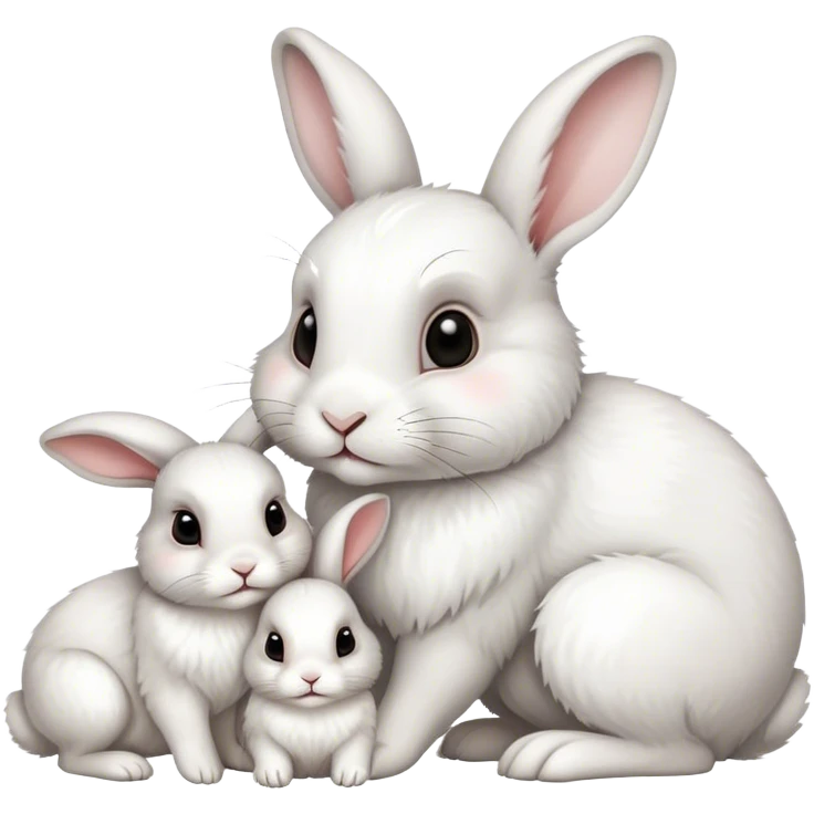 rabbit with babies emoji
