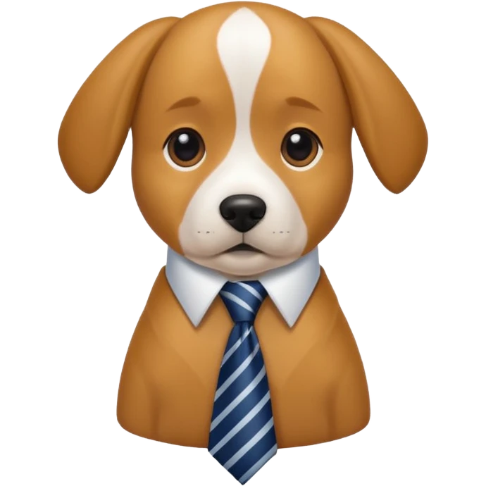 My dog whereing a tie emoji