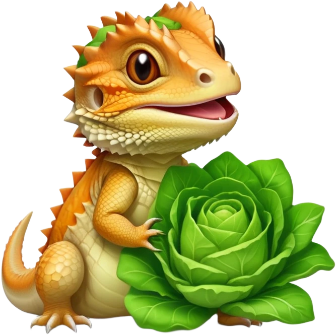 Bearded dragon eating lettuce emoji