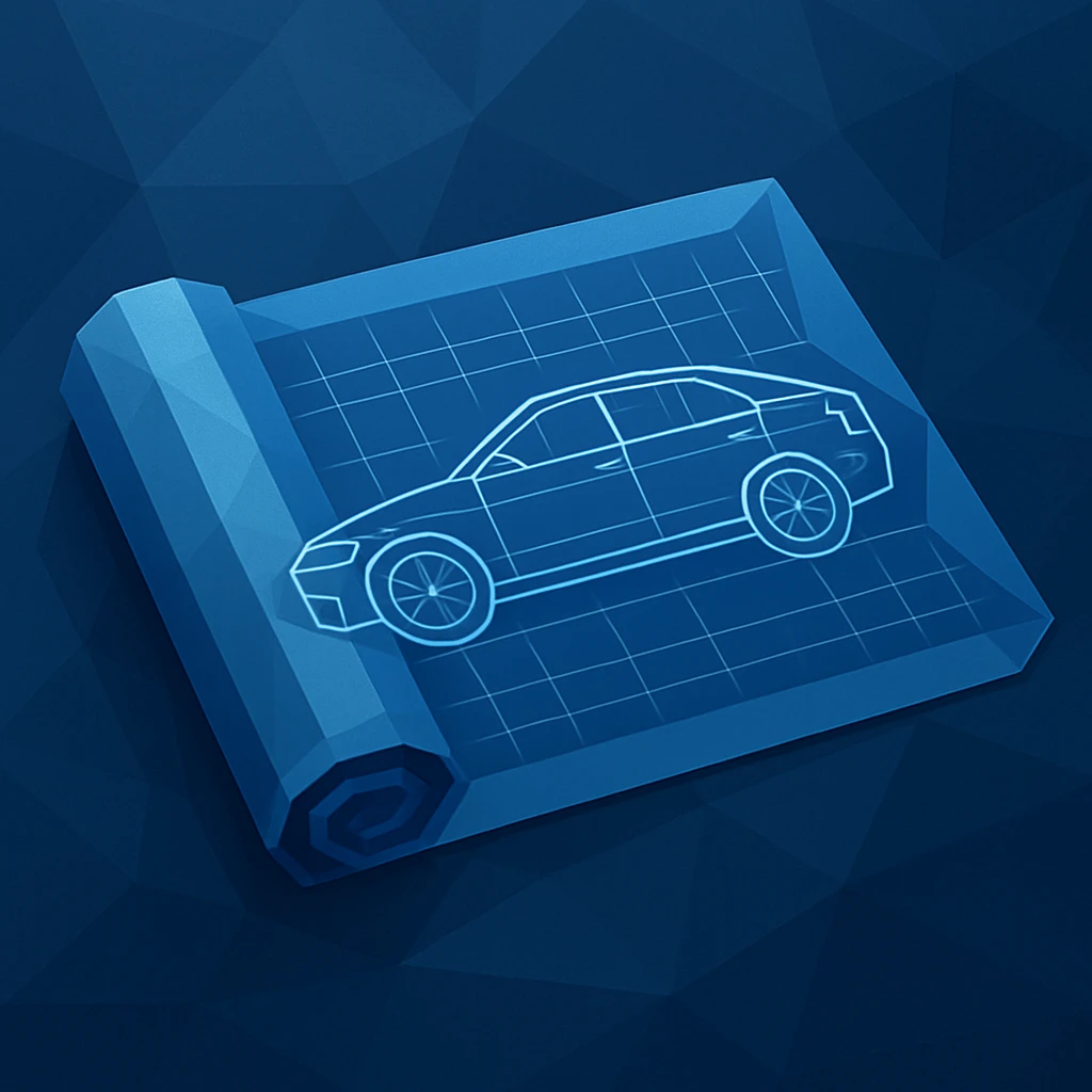 blueprint roll of a car emoji