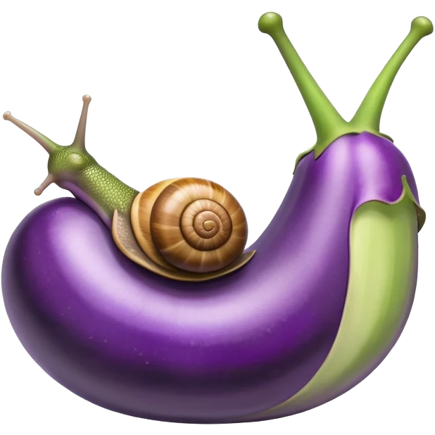 Snail riding an eggplant  emoji