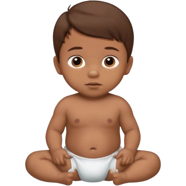 A 1 year old mexican baby boy with brown hair and in diaper emoji