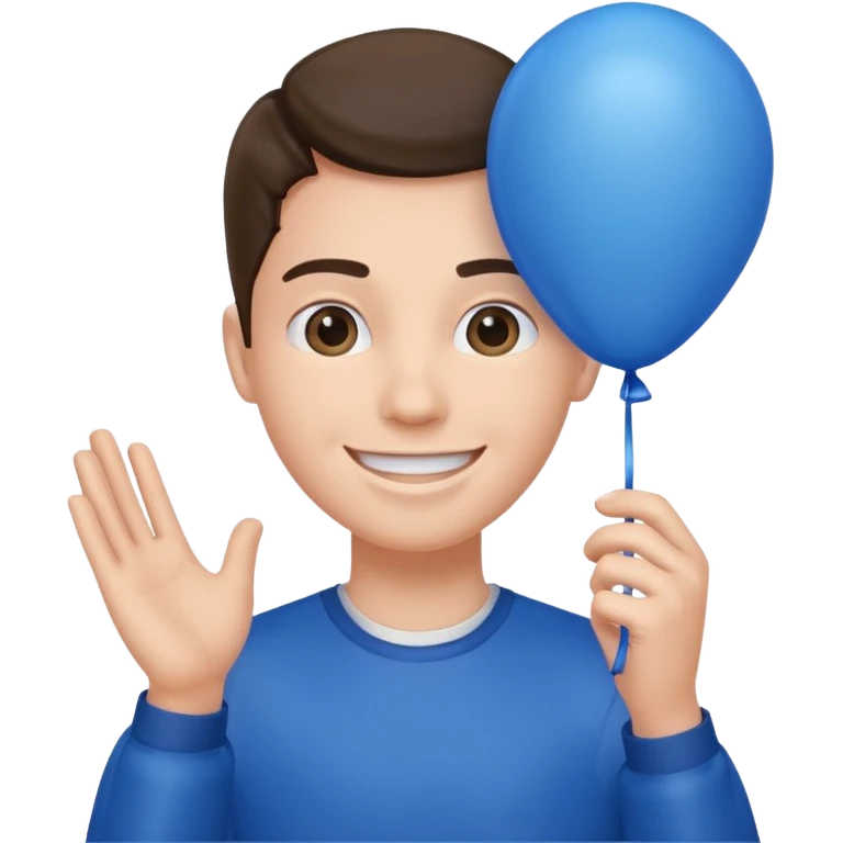 layer holding blue balloon emoji