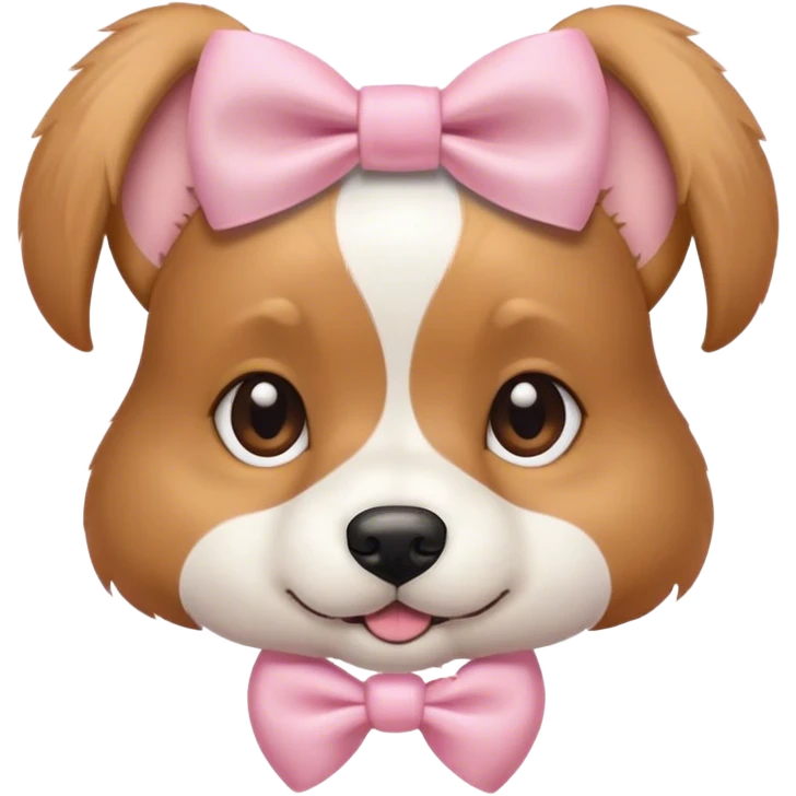 A cute dog with a light pink bow  emoji