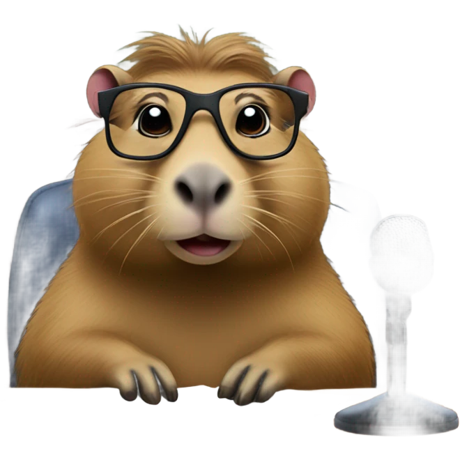 Capybara news anchor emoji