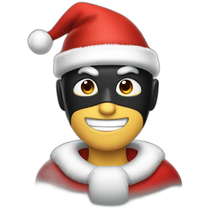 Batman wearing Santa's hat emoji