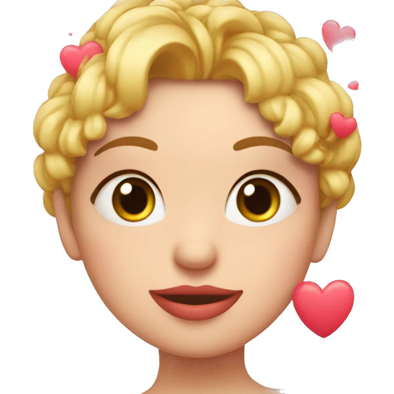 Una ranita gorda con corazones en los ojos emoji