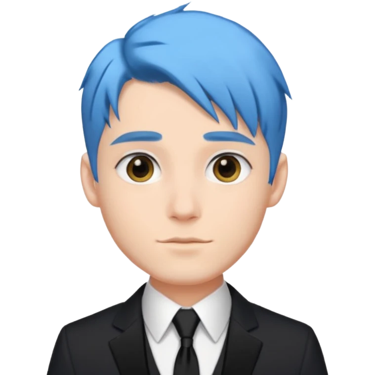 blue hair pastel skinned groom emoji