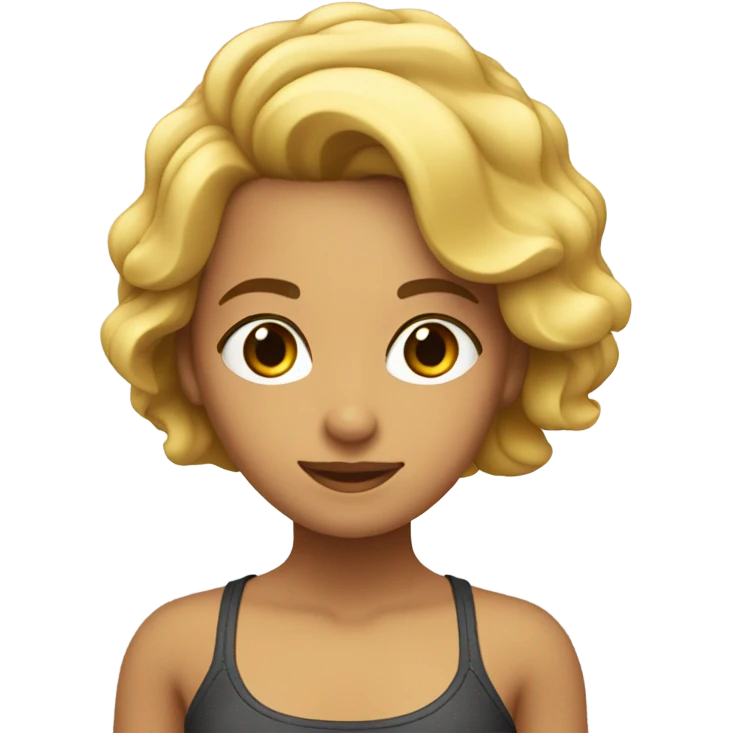 Chica blanca, cabello rubio oscuro en la playa emoji