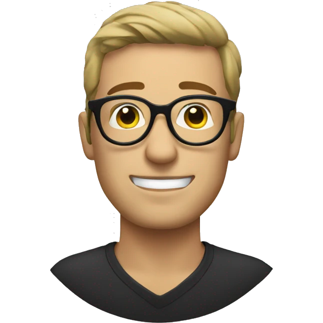 White Guy with round black glasses and a Pacifico emoji