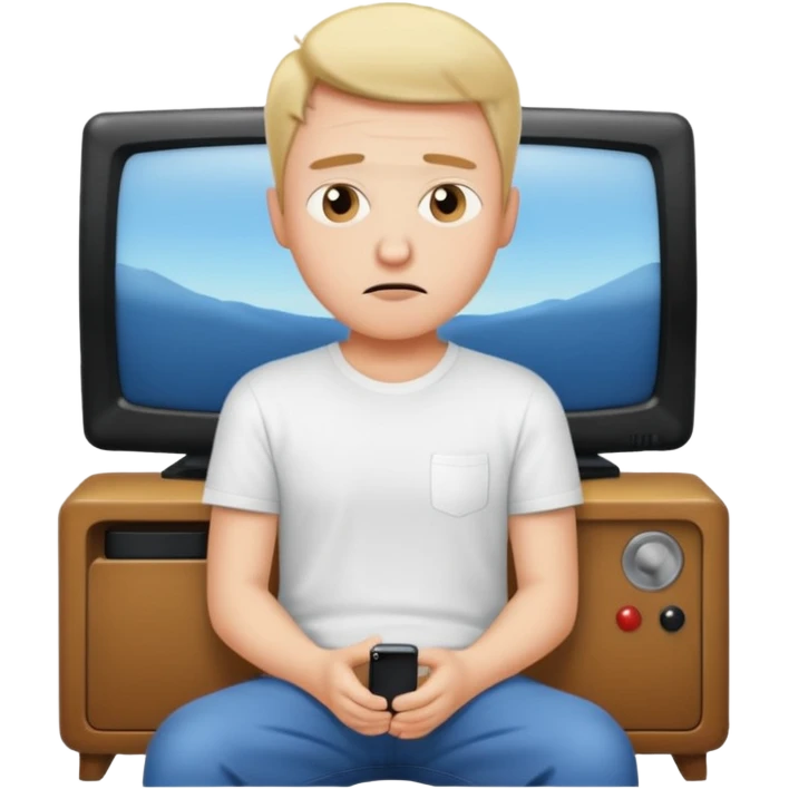 bored man watching television
 emoji