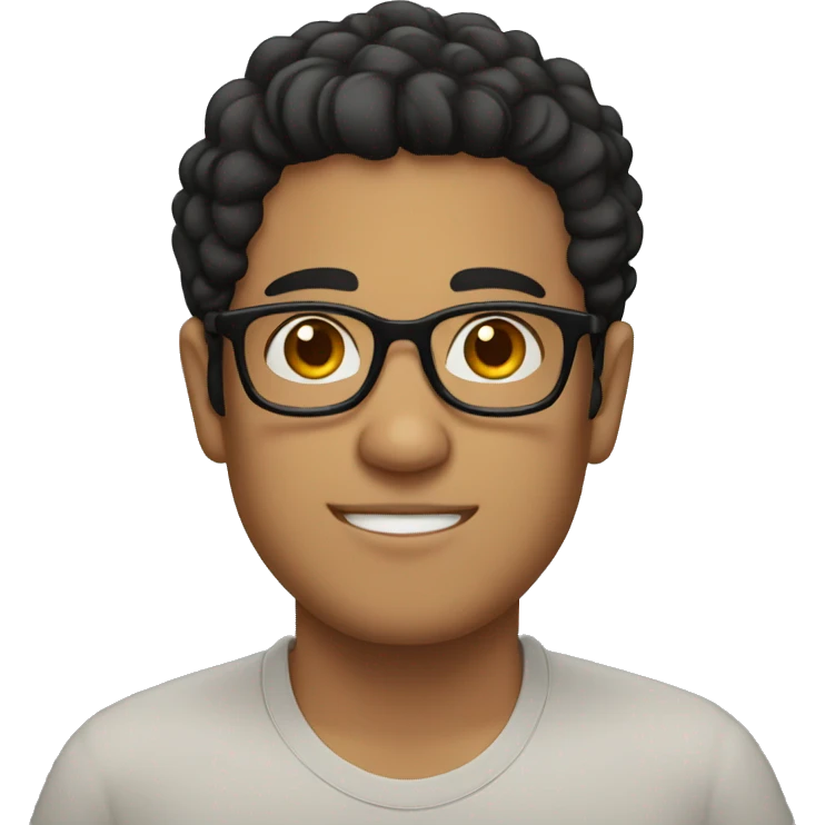 Latino Jewish guy with black eyes black hair and glasses emoji