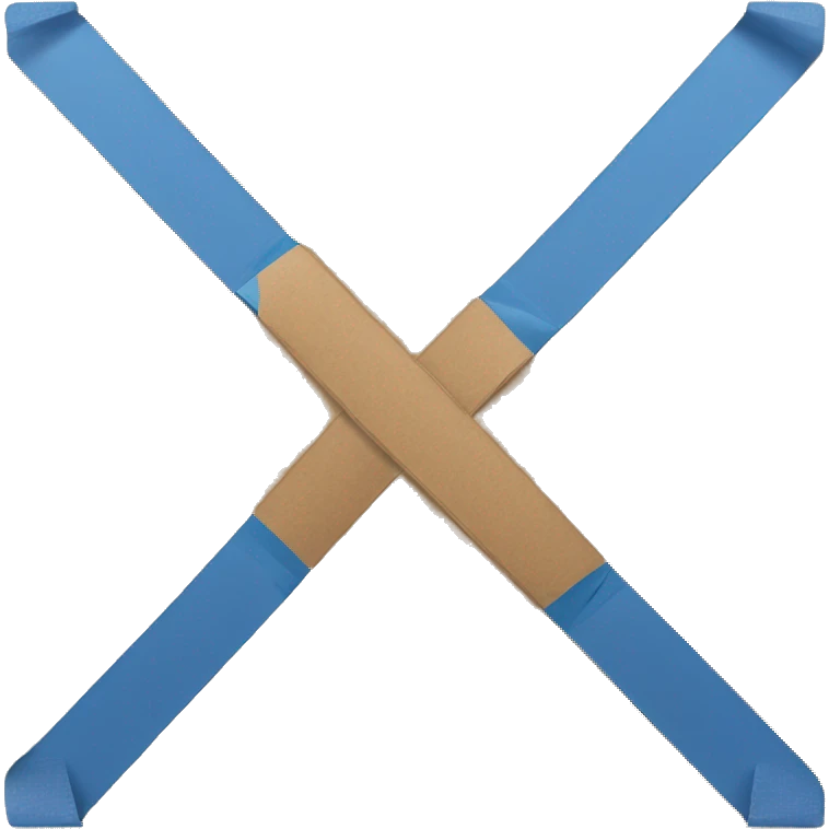cardboard sheet with blue tape crossed on it emoji