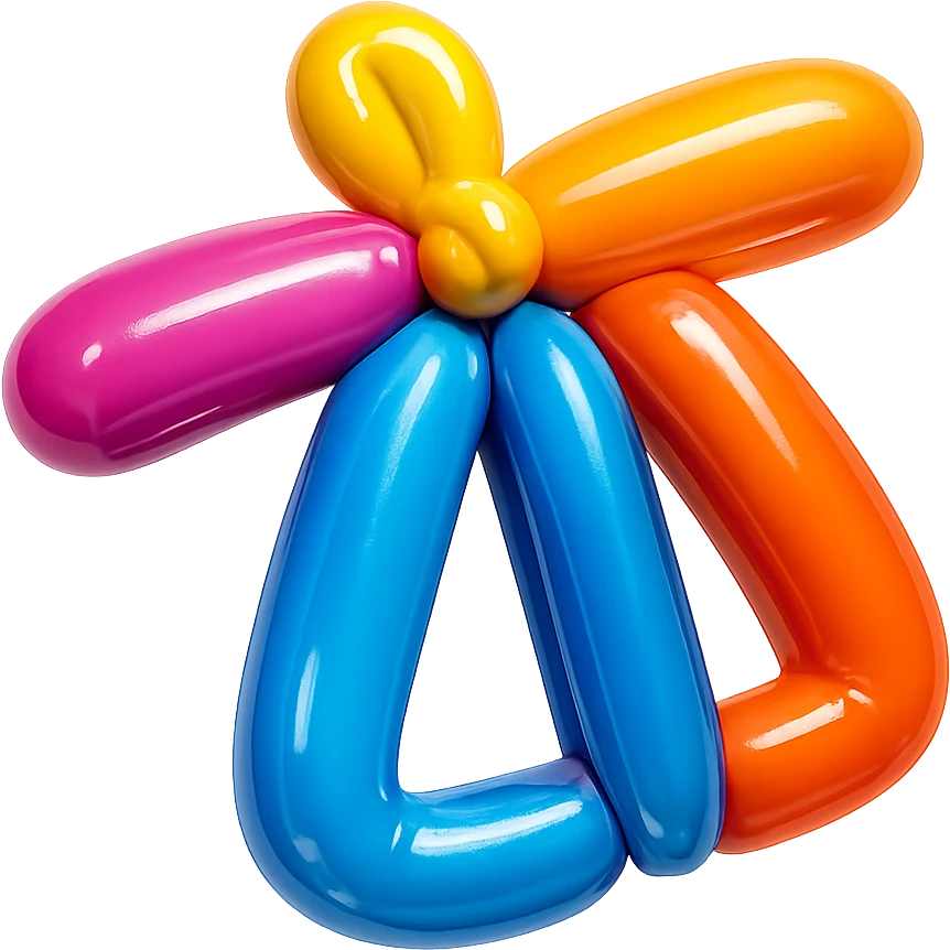 hairclip, shiny and inflated, balloon style emoji