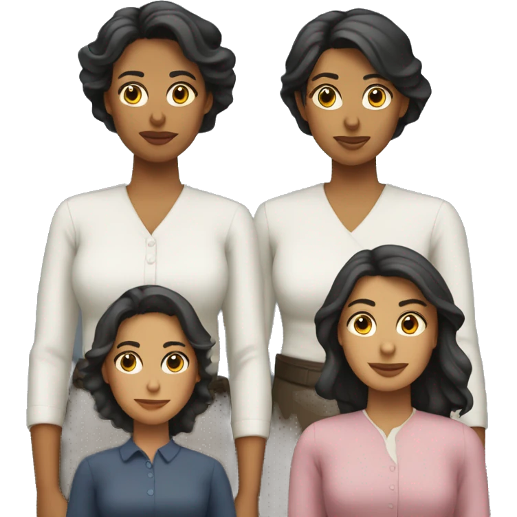 tres mujeres sin cabellos emoji