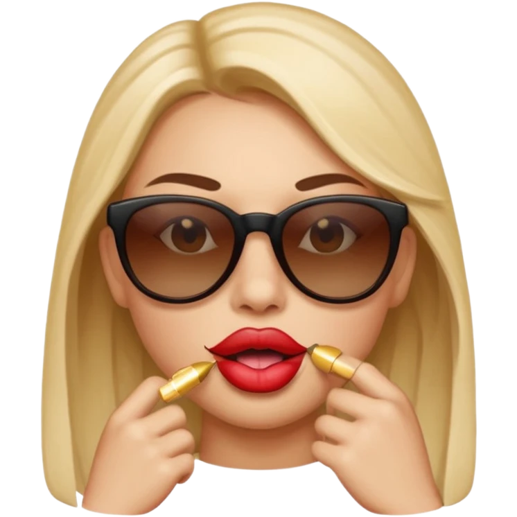 Lip biting with sunglasses on emoji