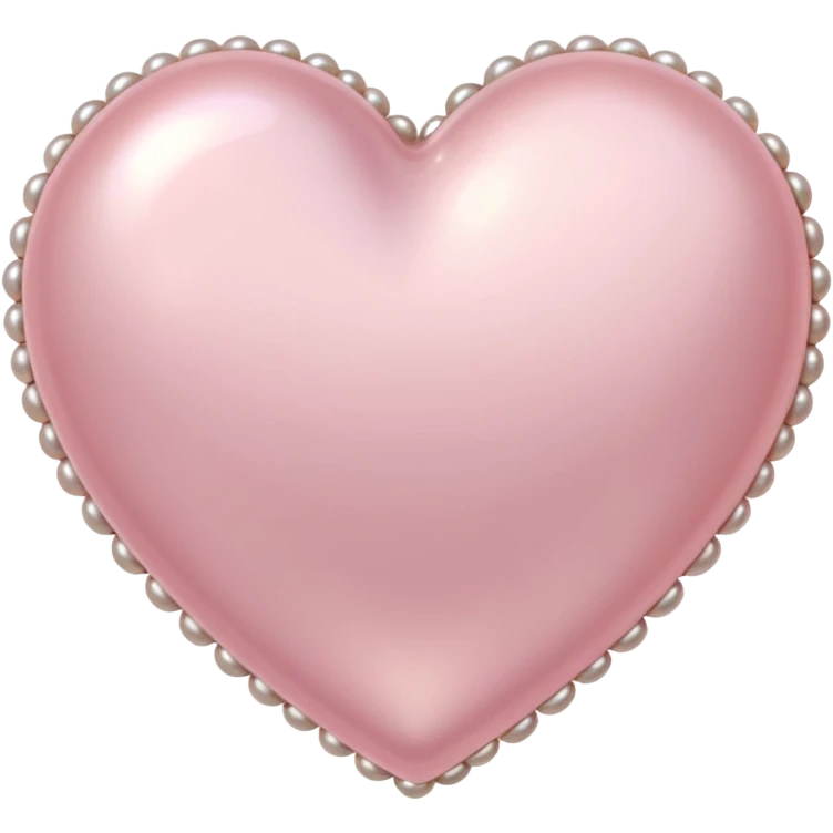 Pale pink heart with pale pink pearls around it  emoji