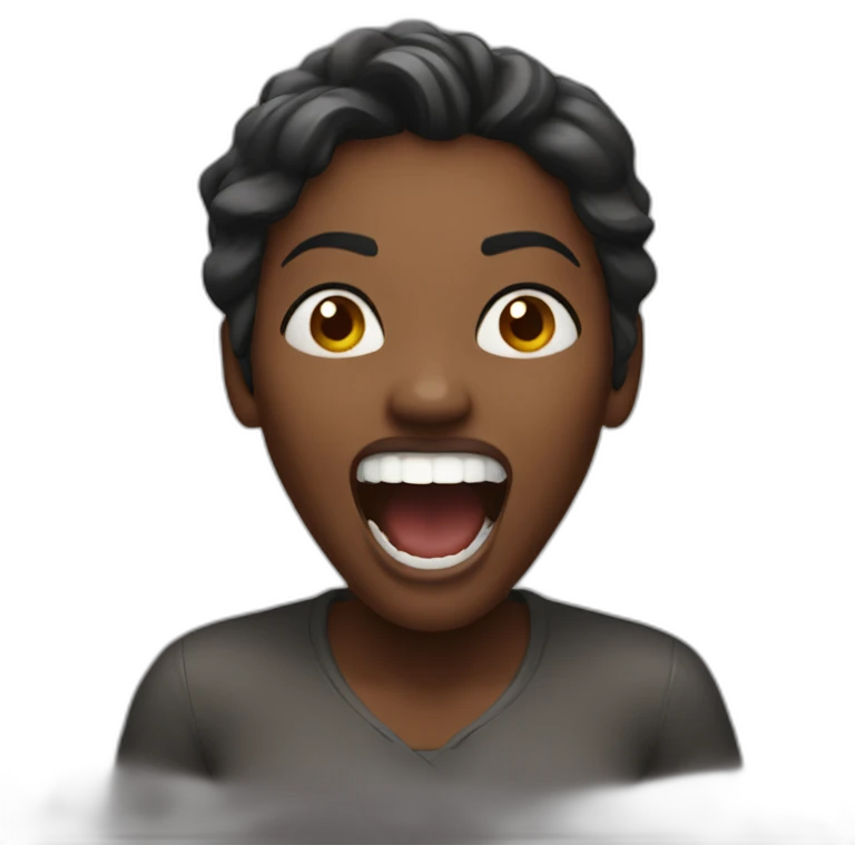 dark women shouting happily emoji