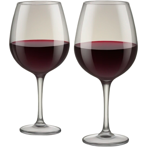 Two wine glasses with wine emoji