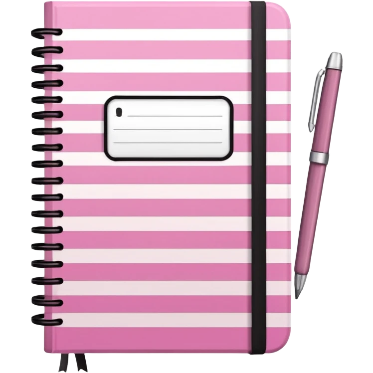 pink and brown striped diaries and pen emoji
