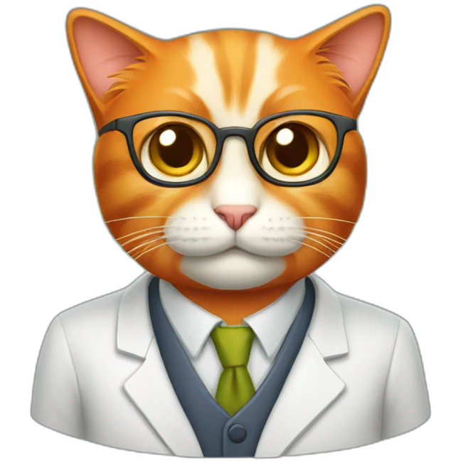 professor orange cat emoji
